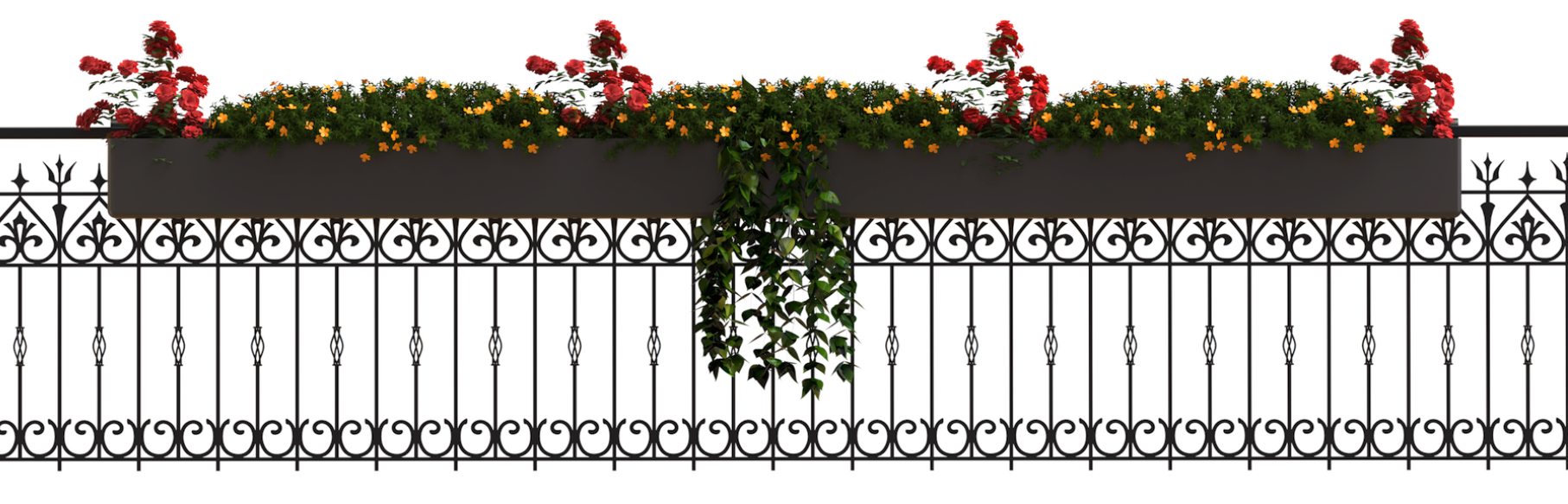 Decorative fence with flowers