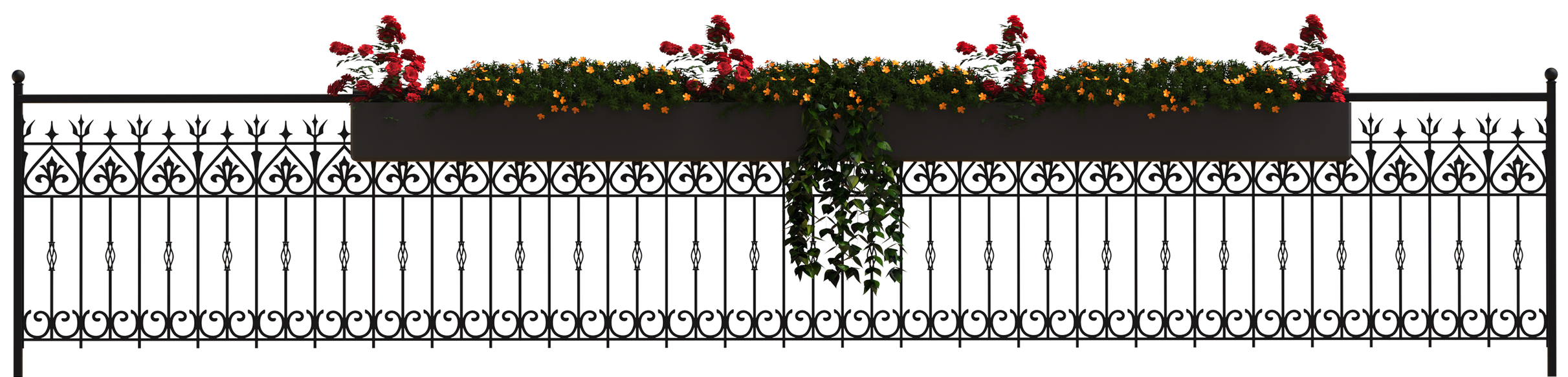 Decorative fence with flowers